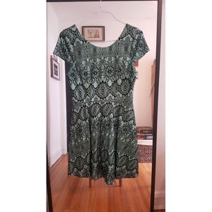 Teal & Black Lace Party Dress